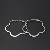 Plum Flower Hoop Earrings 30mm